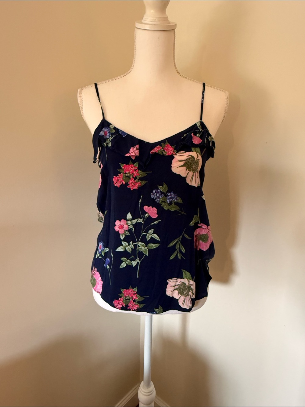 Floral Navy Spaghetti  Strap Camisole Top